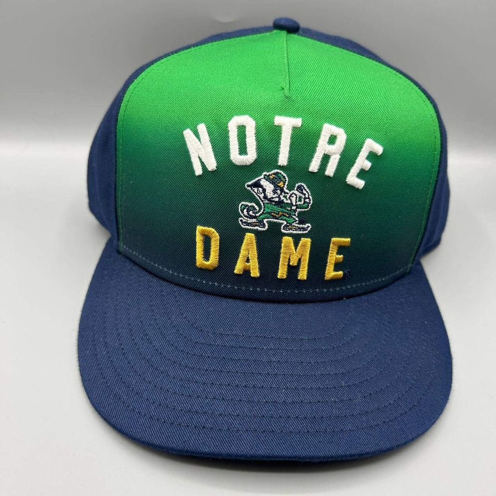 Notre Dame Fighting Irish Hat Men 7 1/2 Blue Green Fanatics‎ Fitted Cap New